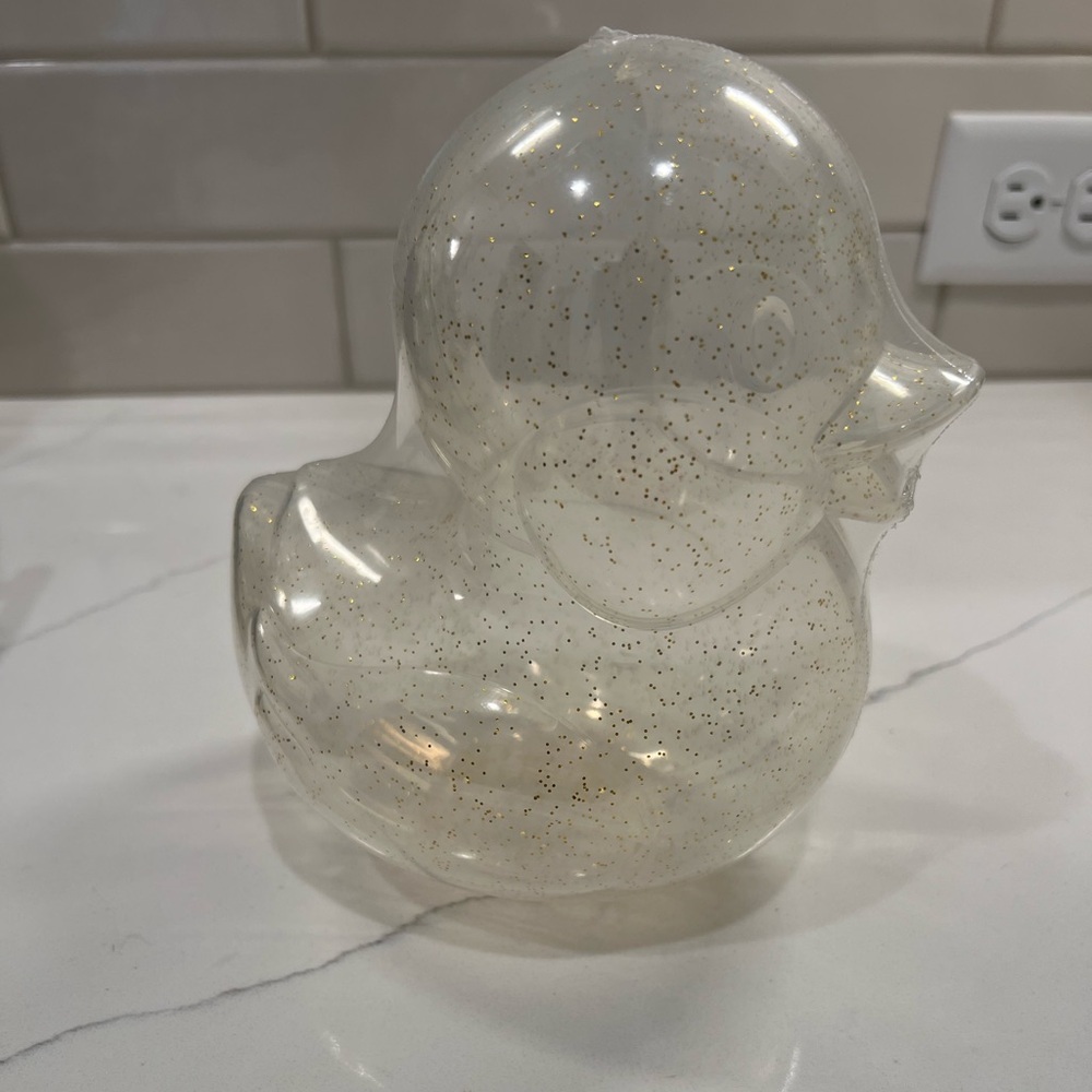 Plastic glitter fillable rubber duck container for kids - Picture 2 of 3